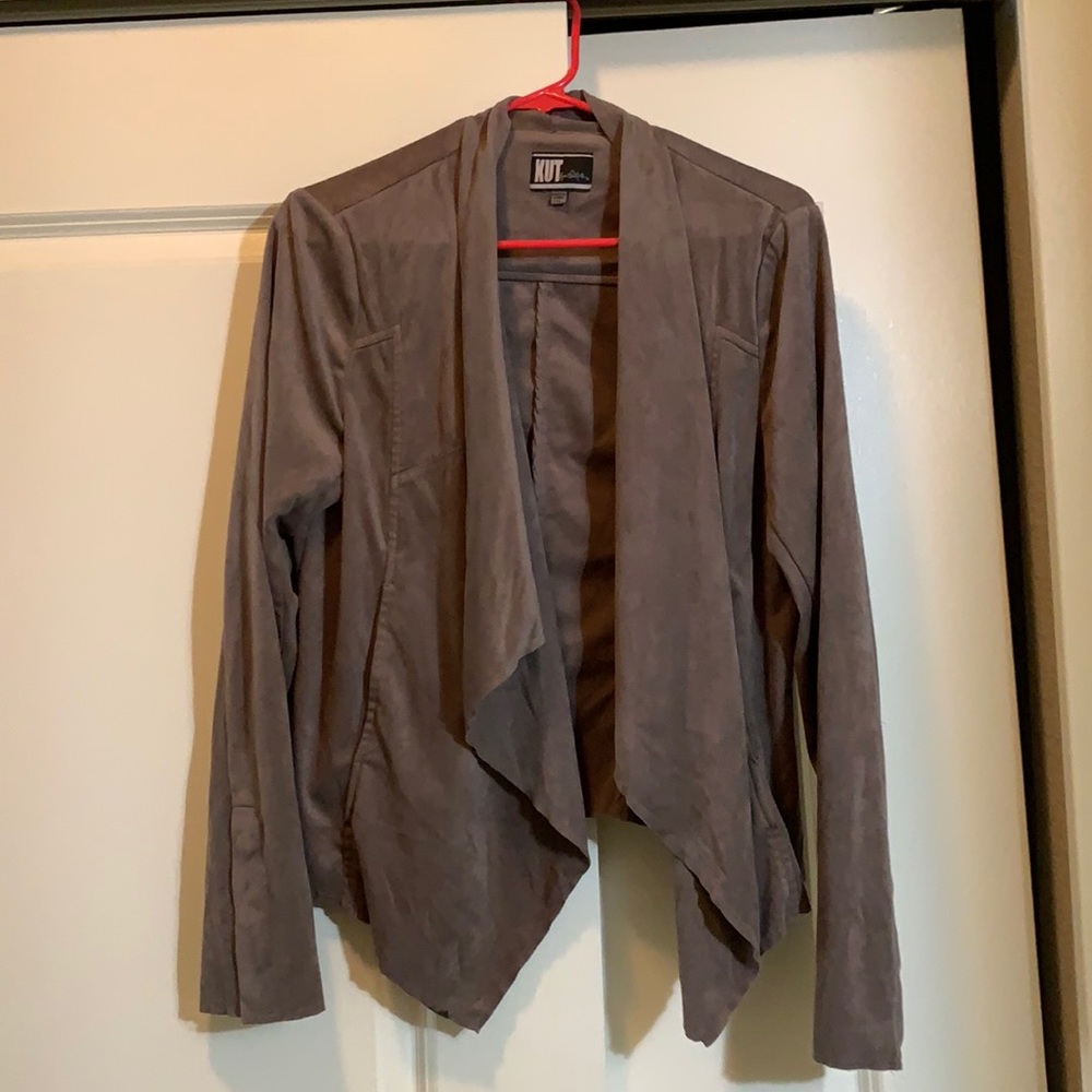 Suede-like relaxed jacket